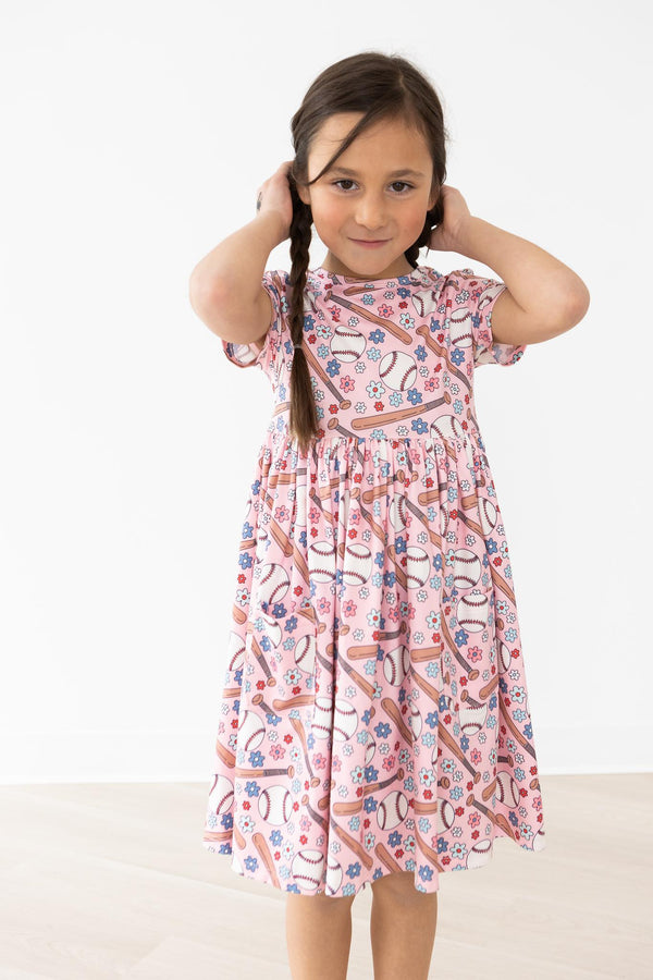 batter-up-s-s-pocket-twirl-dress Mila &  Rose - Sophia's Style-Batter Up S/S Pocket Twirl Dress-6-12M--1